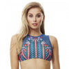 Piha High Neck Top - Glastonbury   топ с мрежа, подплатени чашки, P1488GY